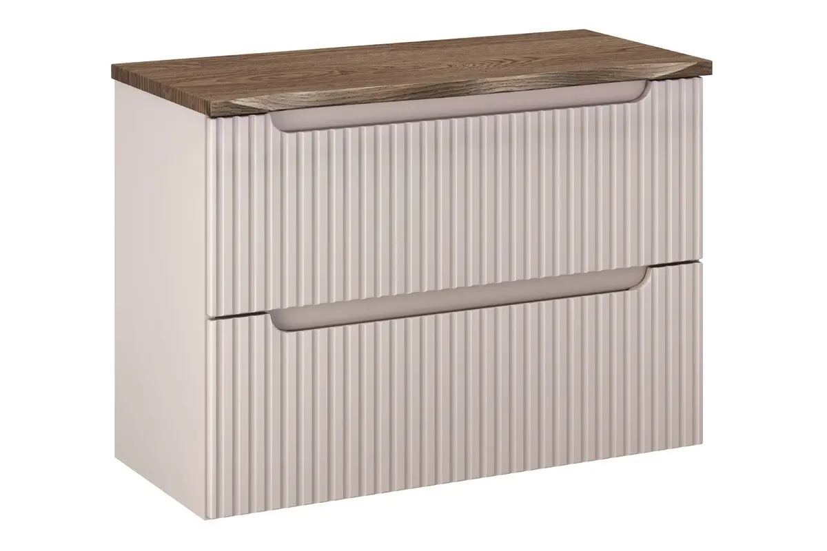 Comad Závěsná skříňka pod umyvadlo Nova Cashmere I s deskou 80 cm kašmírová/dub casella