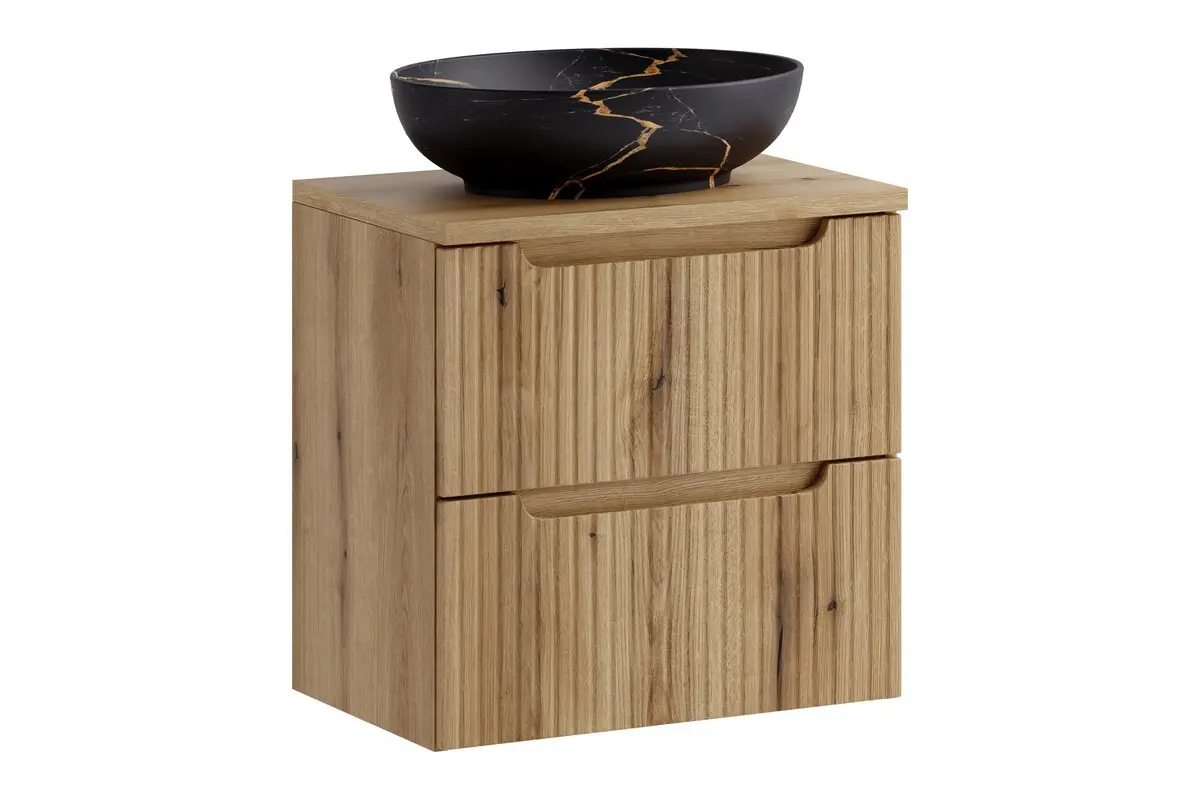 Comad Závěsná skříňka Nova Mona s deskou a umyvadlem 60 cm dub coast evoke