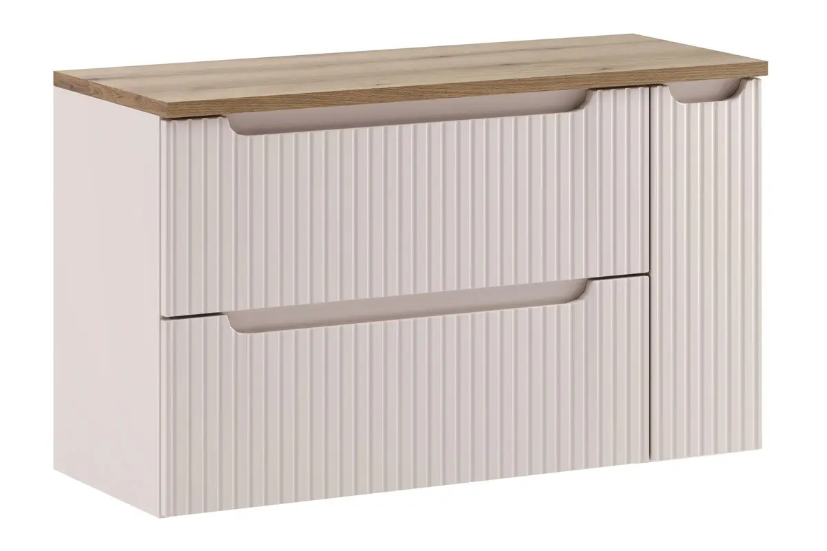 Comad Závěsná skříňka pod umyvadlo Nova Cashmere s deskou 100 cm kašmírová/dub evoke