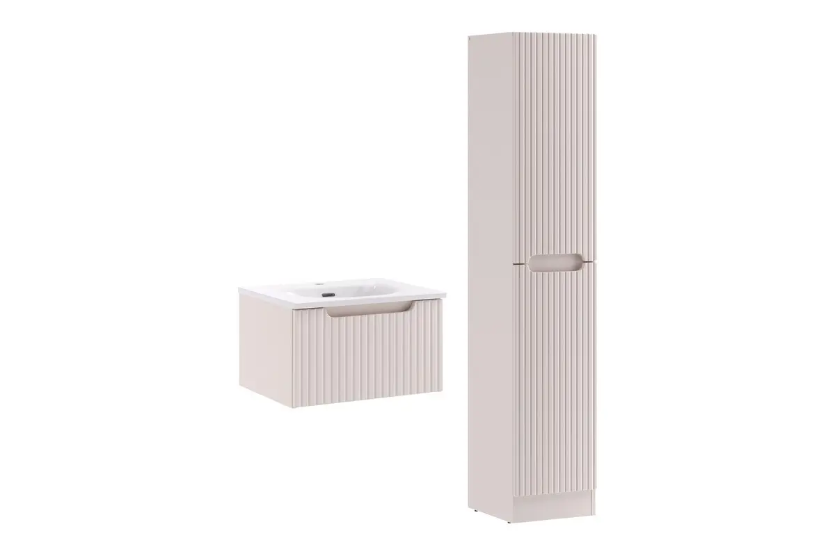 Comad Koupelnová sestava Nova Cashmere Sky I se zápustným umyvadlem a skříňkami 50 cm kašmírová