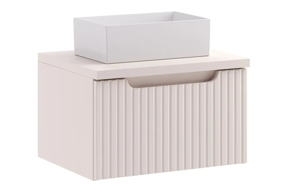 Comad Závěsná skříňka Nova Cashmere Gaja s deskou a umyvadlem 50 cm kašmírová