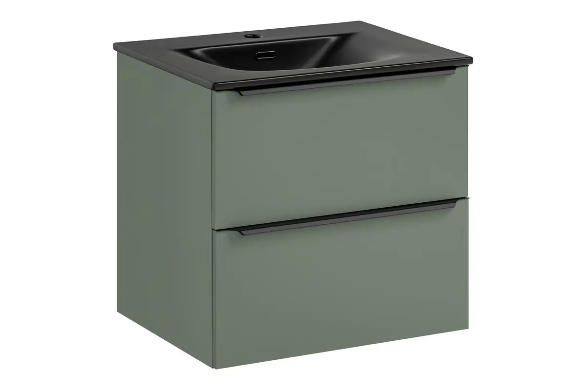 Comad Závěsná skříňka Sombra Green Sky se zápustným umyvadlem 60 cm reed green