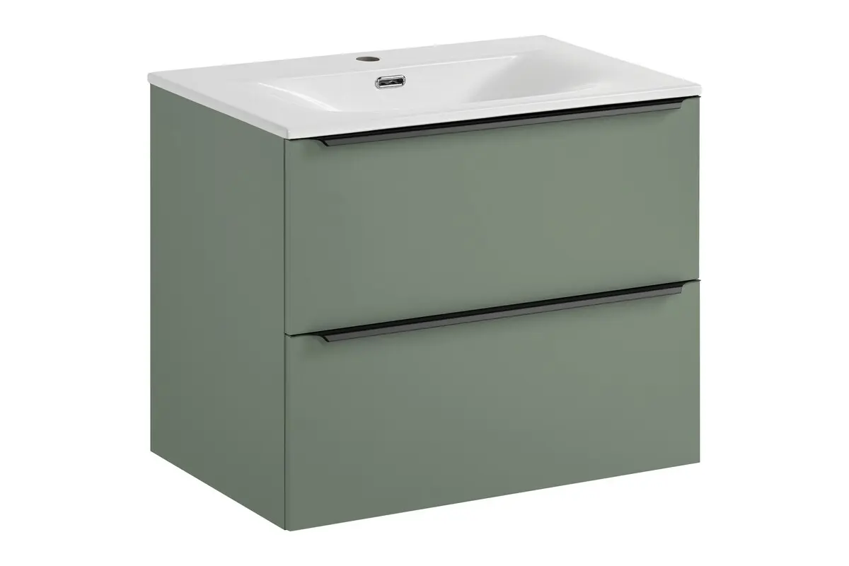 Comad Závěsná skříňka Sombra Green Sky se zápustným umyvadlem 70 cm reed green