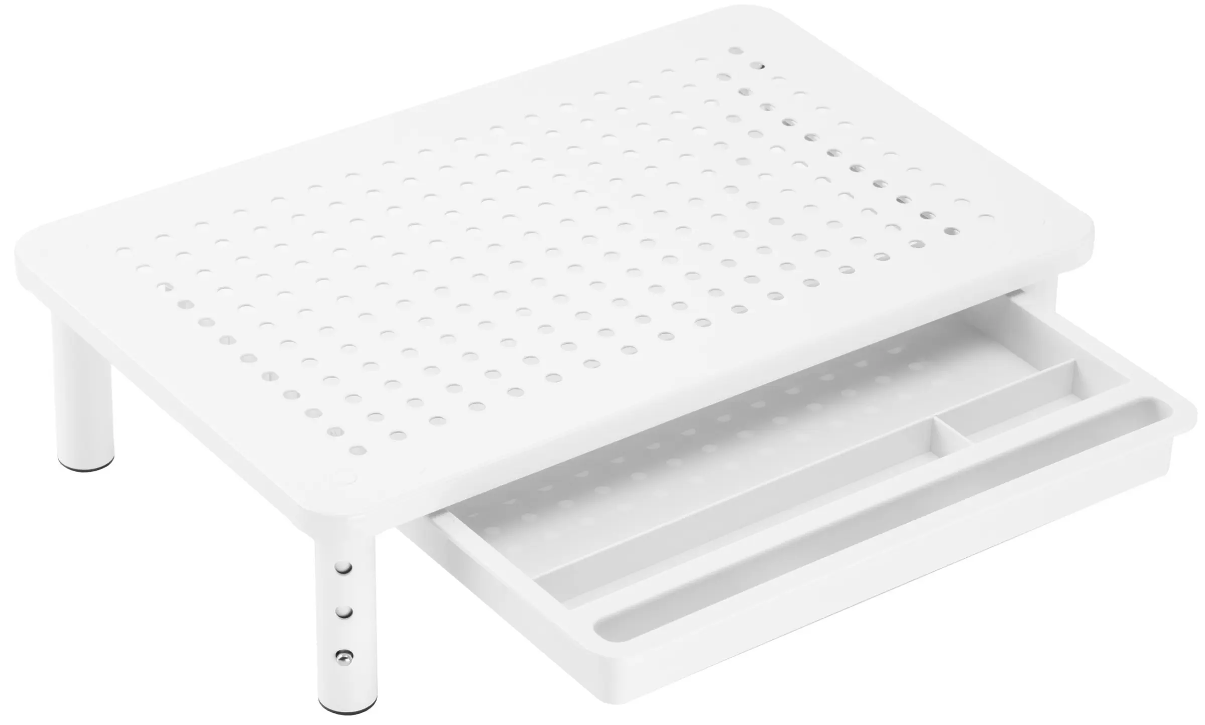 Stojan na notebook / monitor NANKIN se šuplíkem bílý