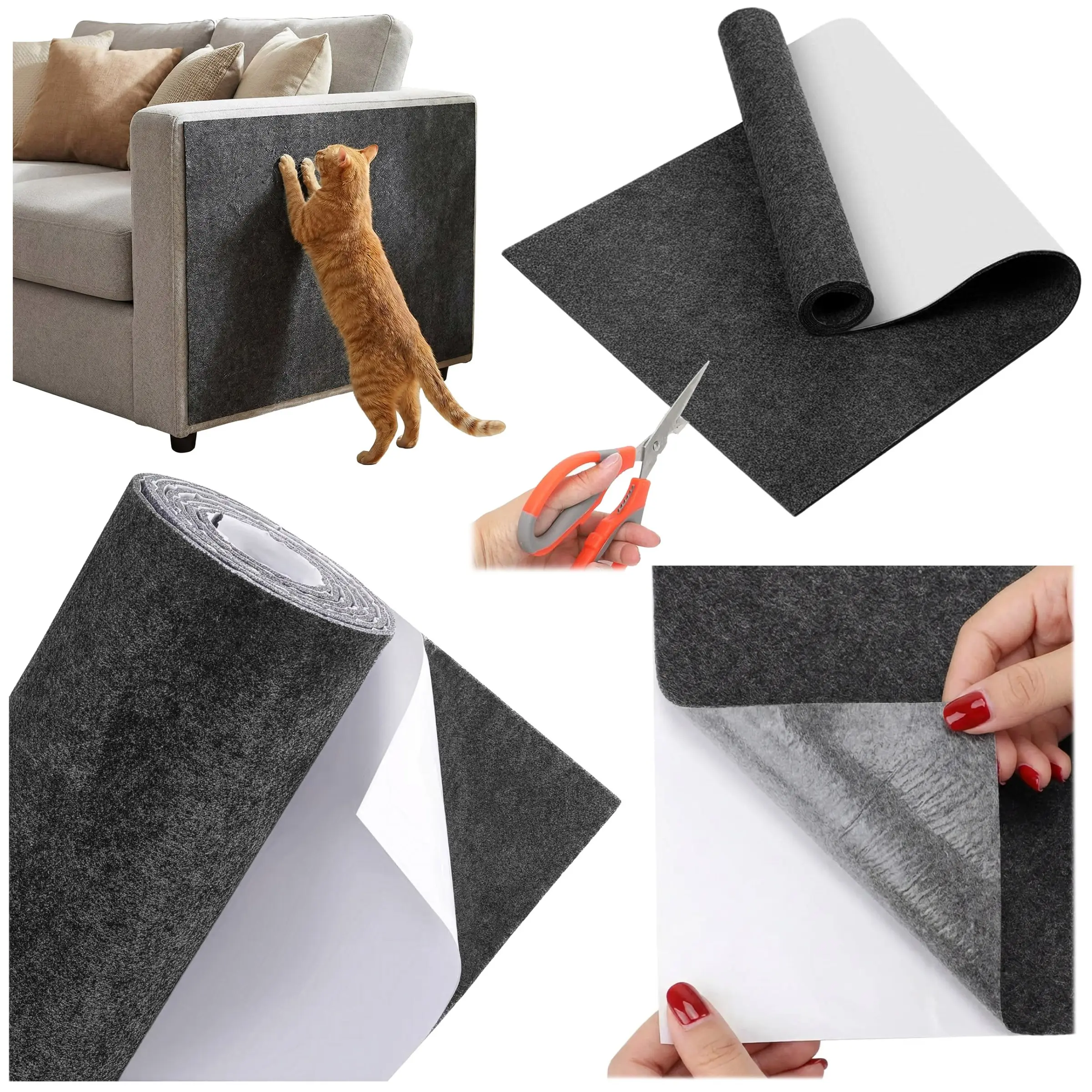 TZB Škrabací podložka pro kočky KITTY 100x40 cm šedá