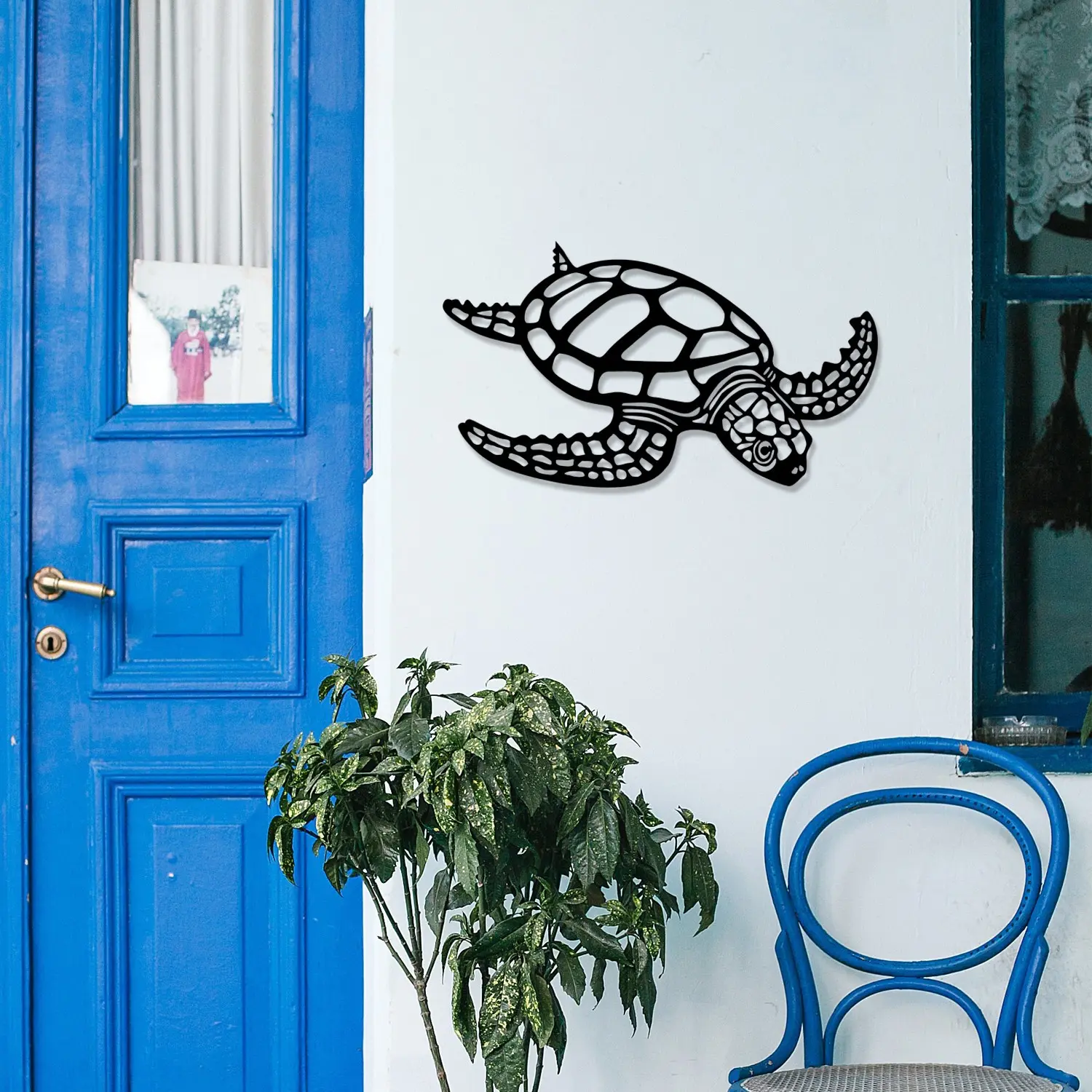 Dekorativní kovový doplněk na zeď Caretta Caretta