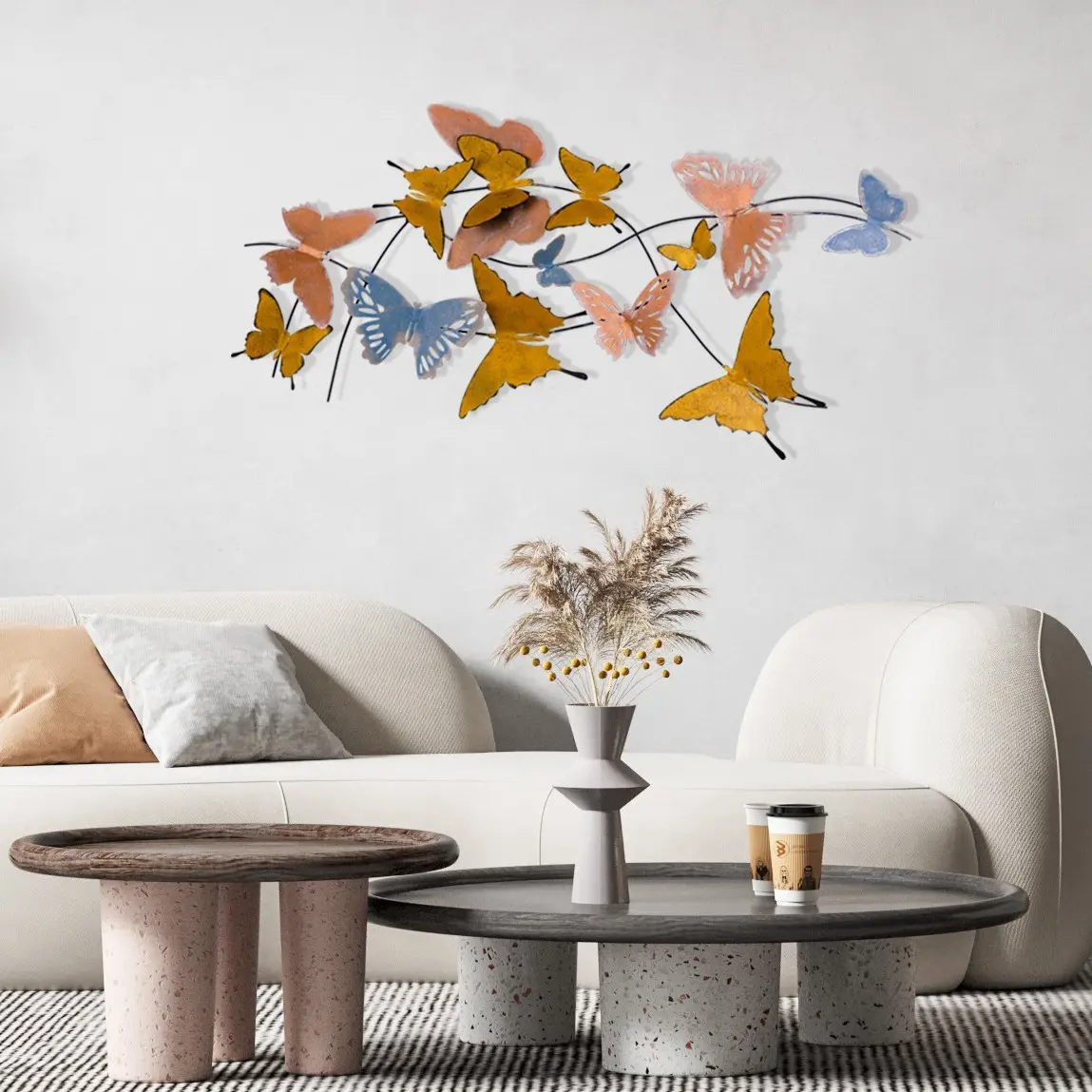 Wallity Nástěnná kovová dekorace Butterflies vícebarevná