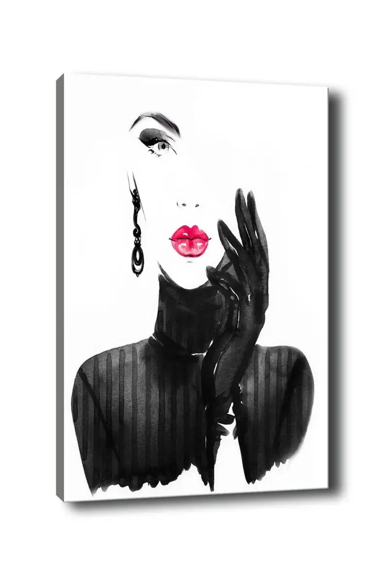 ASIR Obraz na plátně ŽENA S ČERNOU RUKAVIČKOU 50 x 70 cm
