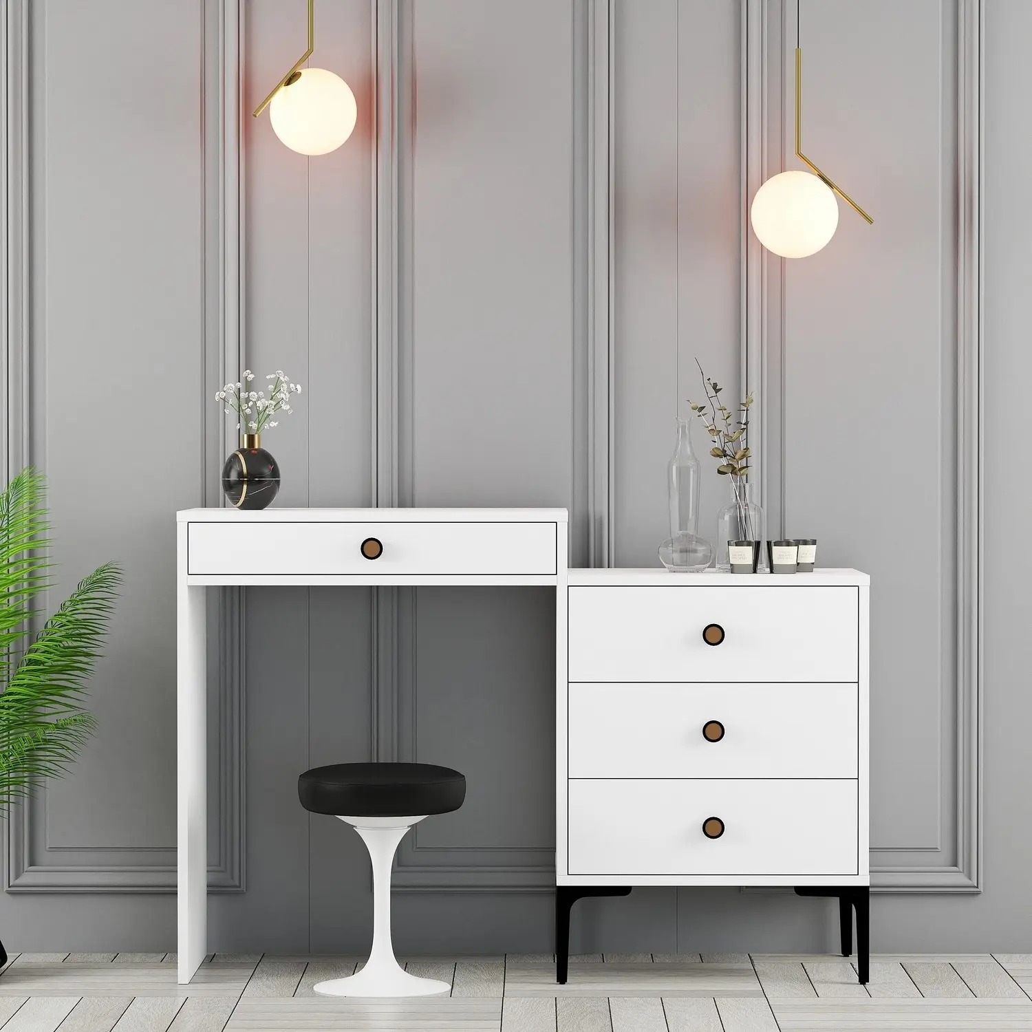 Kalune Design Toaletní stolek Lisbo bílý