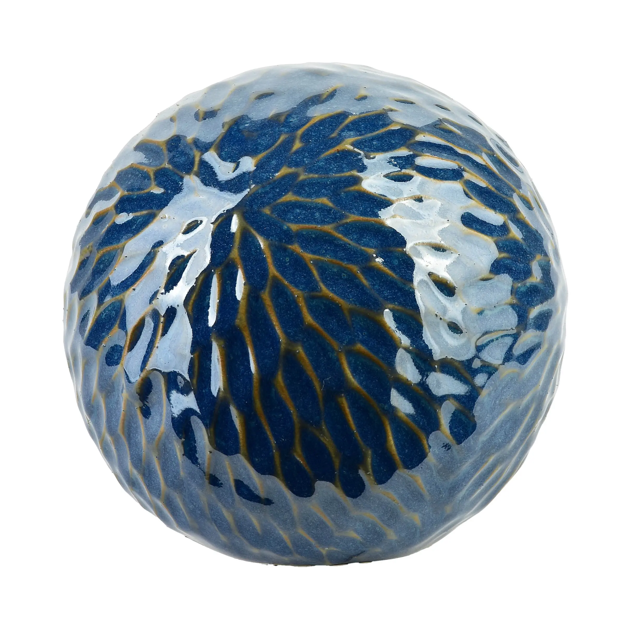 Mondex Keramická dekorativní koule Saggio Pattern 10 cm modrá