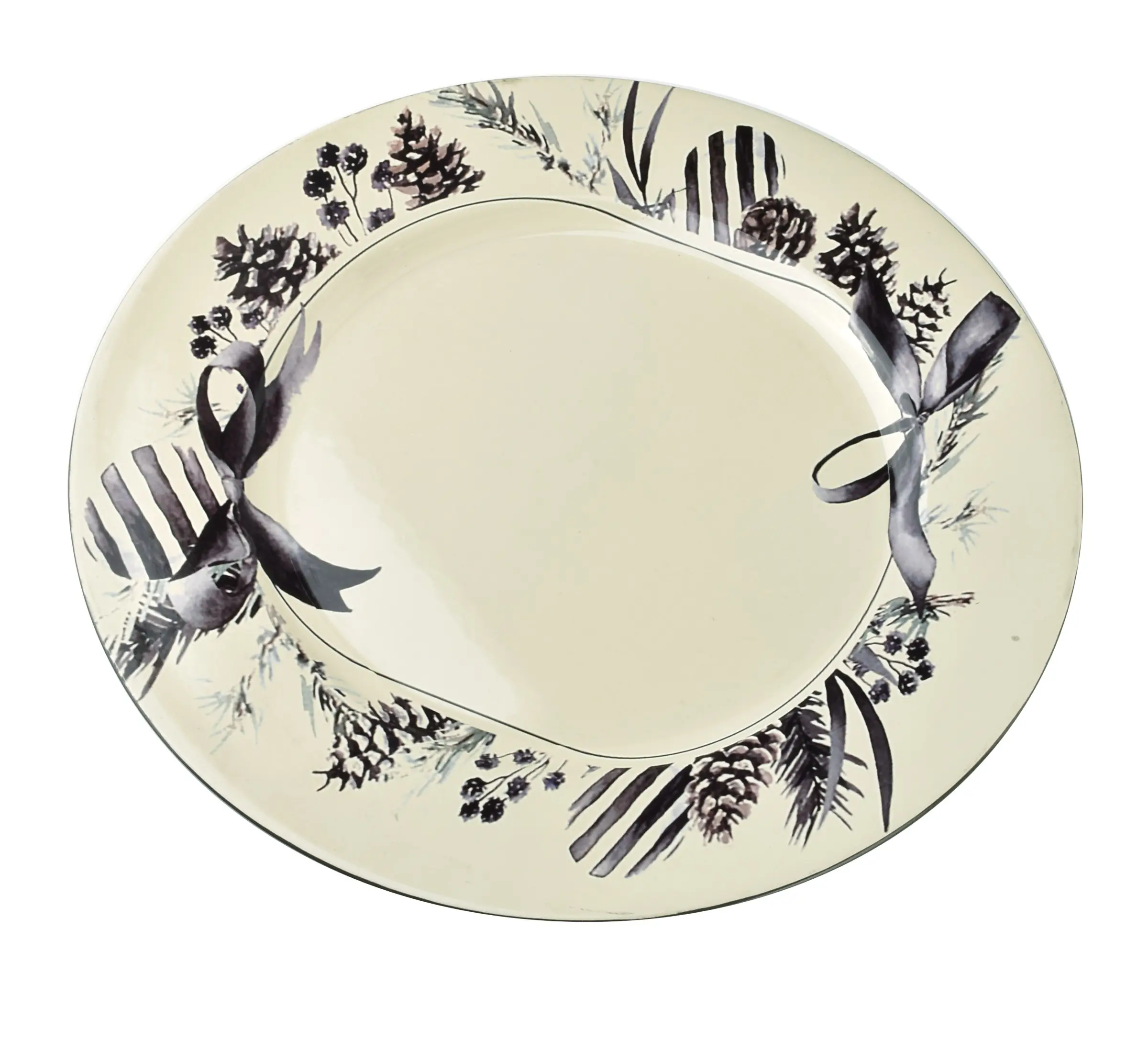 Mondex Dekorativní podtalíř BLANCHE FESTIVE IV 33 cm bílý s vánočním motivem