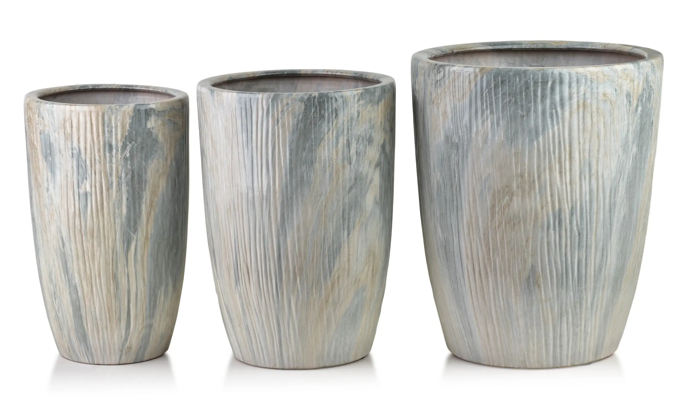 Mondex Sada 3 ks květináčů NEVA MARBLE IX béžová/šedá