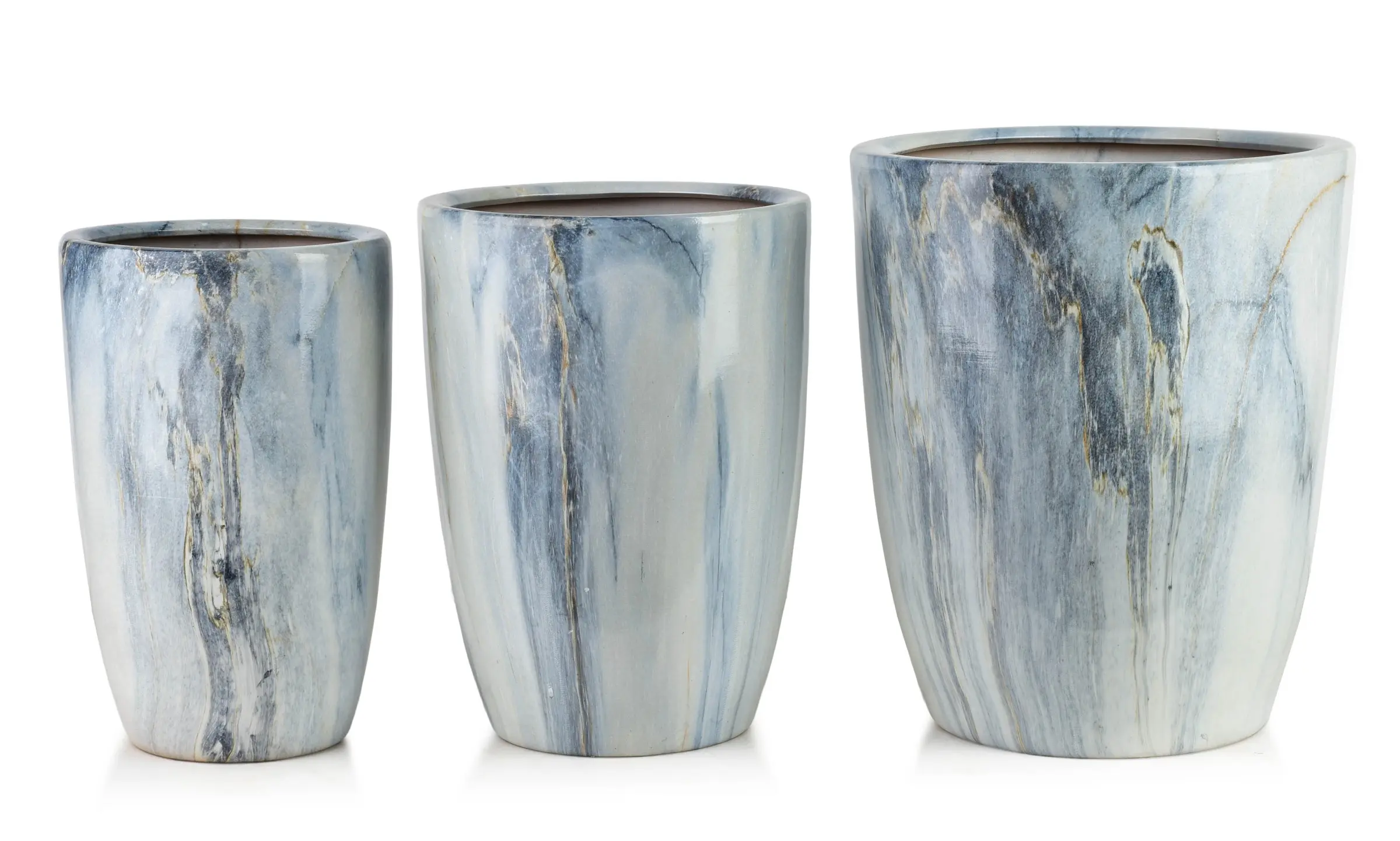 Mondex Sada 3 ks květináčů NEVA MARBLE VIII modrá