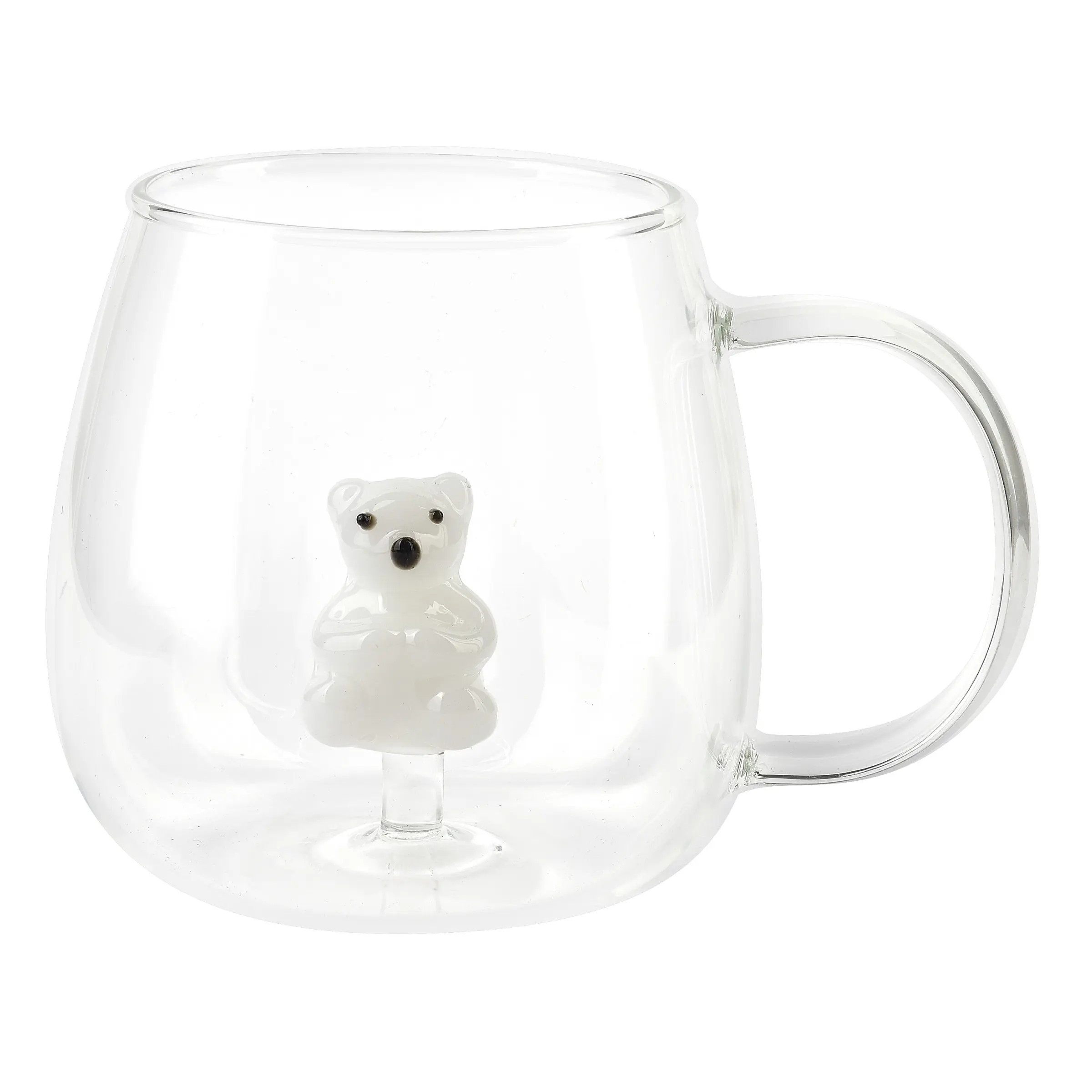 Allesken Skleněný hrnek PETER BEAR 400 ml čirý