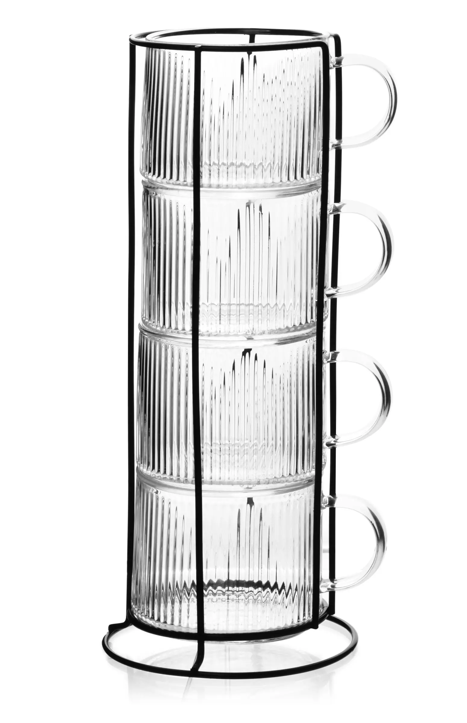 Allesken Skleněná sada 4 ks šálku PETER 350 ml čirá