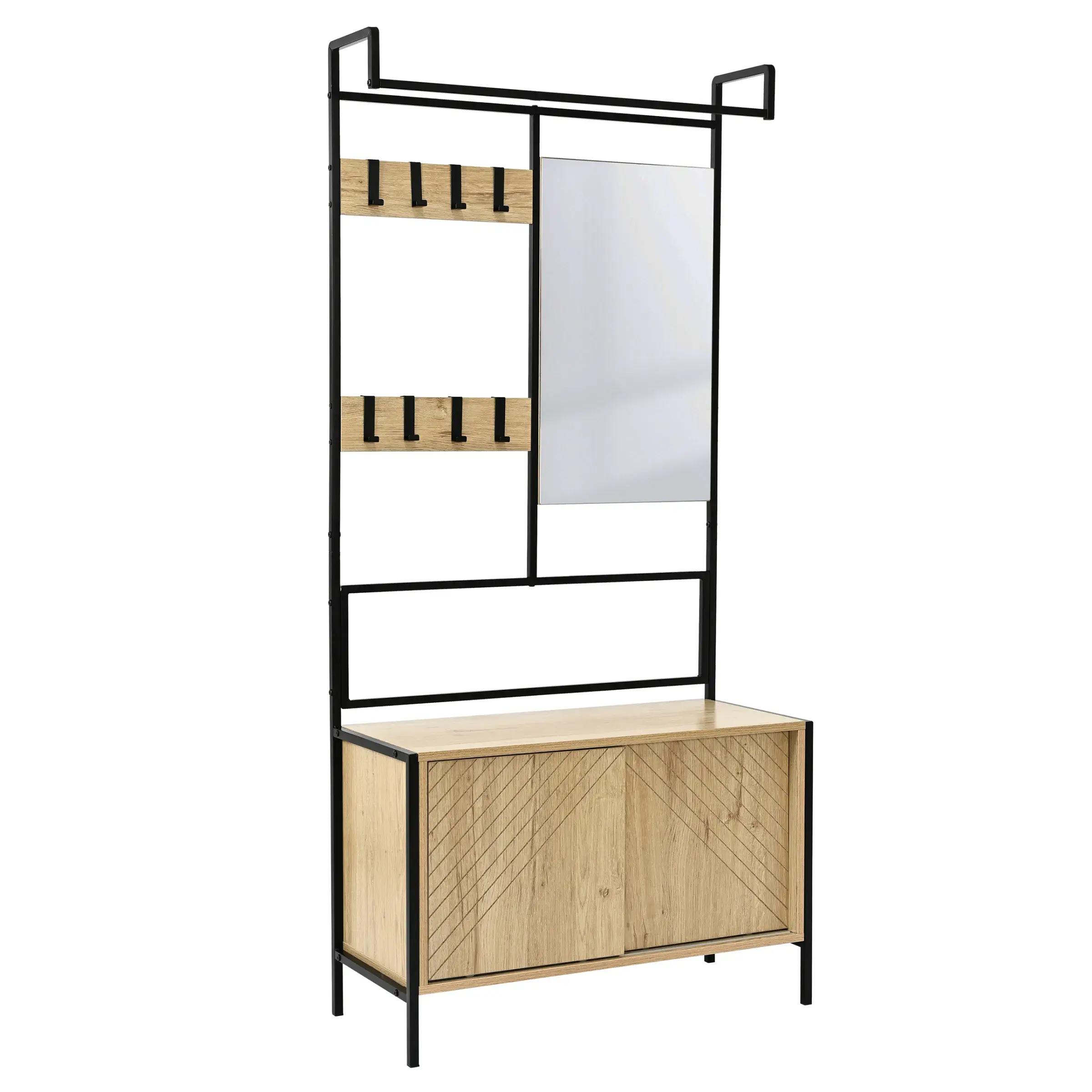 Kontrast Předsíňový věšák PR100 80 cm černý/dub přírodní