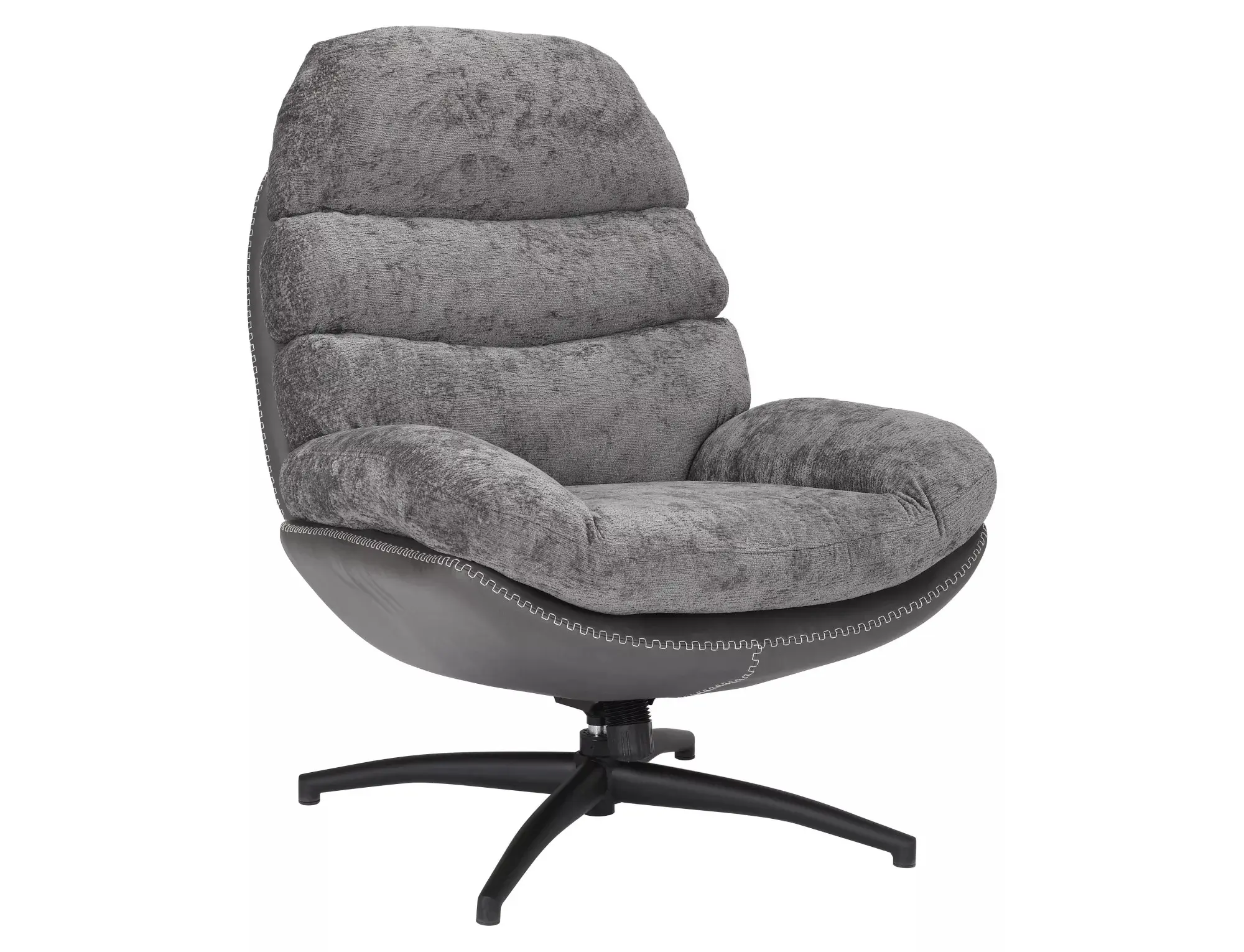 Signal Otočné designové lounge křeslo GISELLE šedé