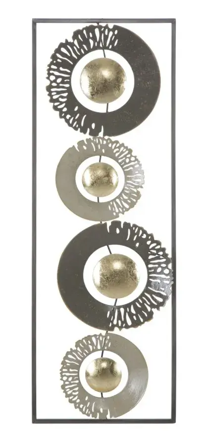 Mauro Ferretti Kovová nástěnná dekorace Ring 31x89,5 cm zlatá/šedá