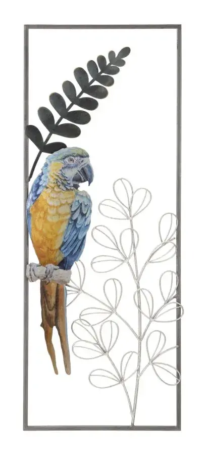 Mauro Ferretti Kovová nástěnná dekorace Parrot 28,6x74,3 cm vícebarevná