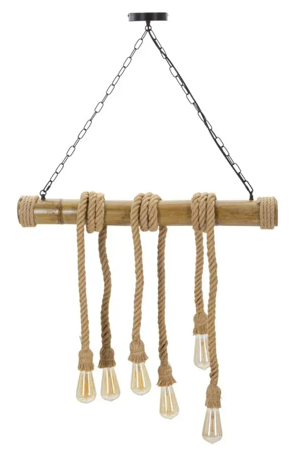 Mauro Ferretti Závěsný lustr Bamboo 120 cm hnědý