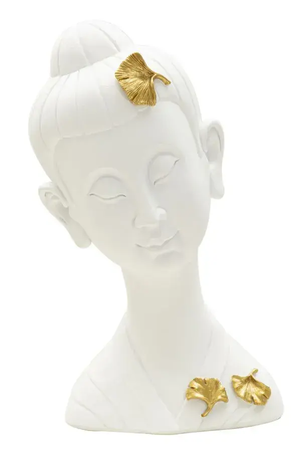 Mauro Ferretti Dekorace na stůl Buddha A 21 cm bílá/zlatá
