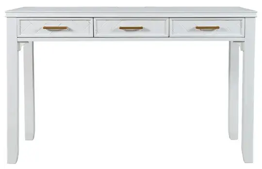 LivinHill Psací stůl Avola 122 cm s nabíjecí stanicí z masivu bílý