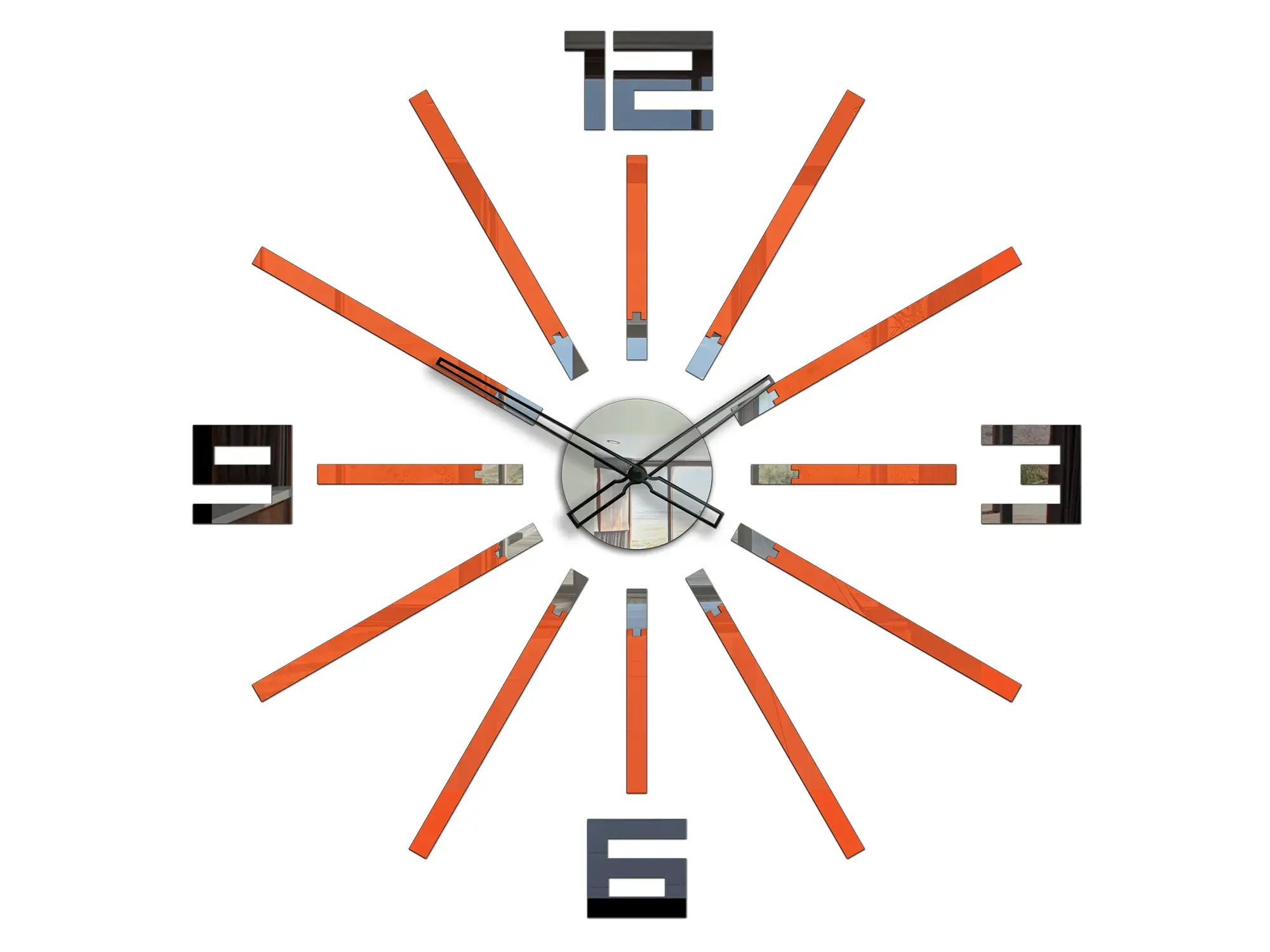 ModernClock 3D nalepovací hodiny Briliant oranžové