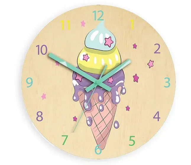ModernClock Dětské nástěnné hodiny Ami Zmrzlina 30 cm vícebarevné