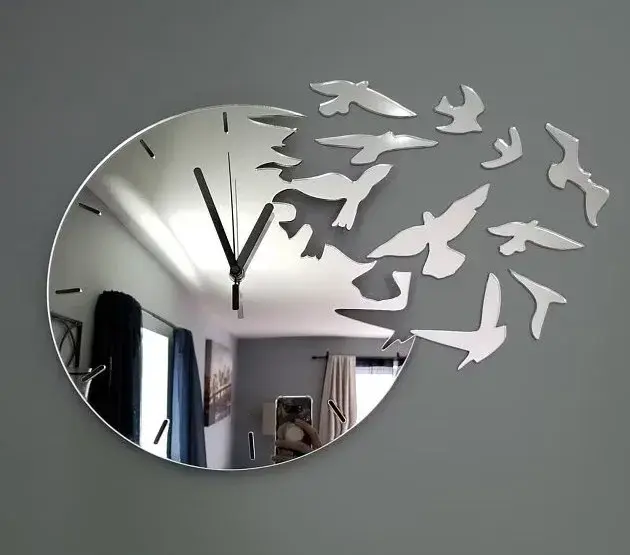 ModernClock 3D nalepovací hodiny Swallows zlaté