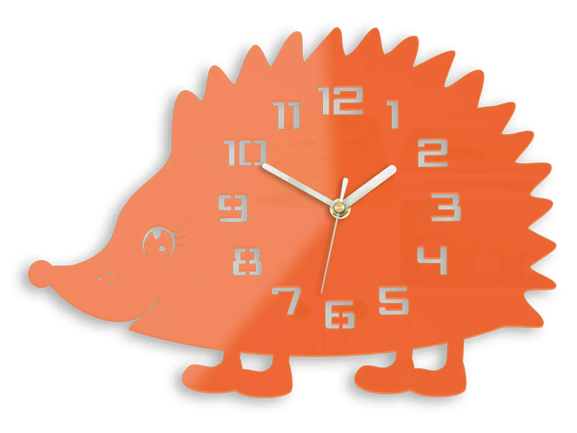 ModernClock Nástěnné hodiny Ježek 34 cm oranžový