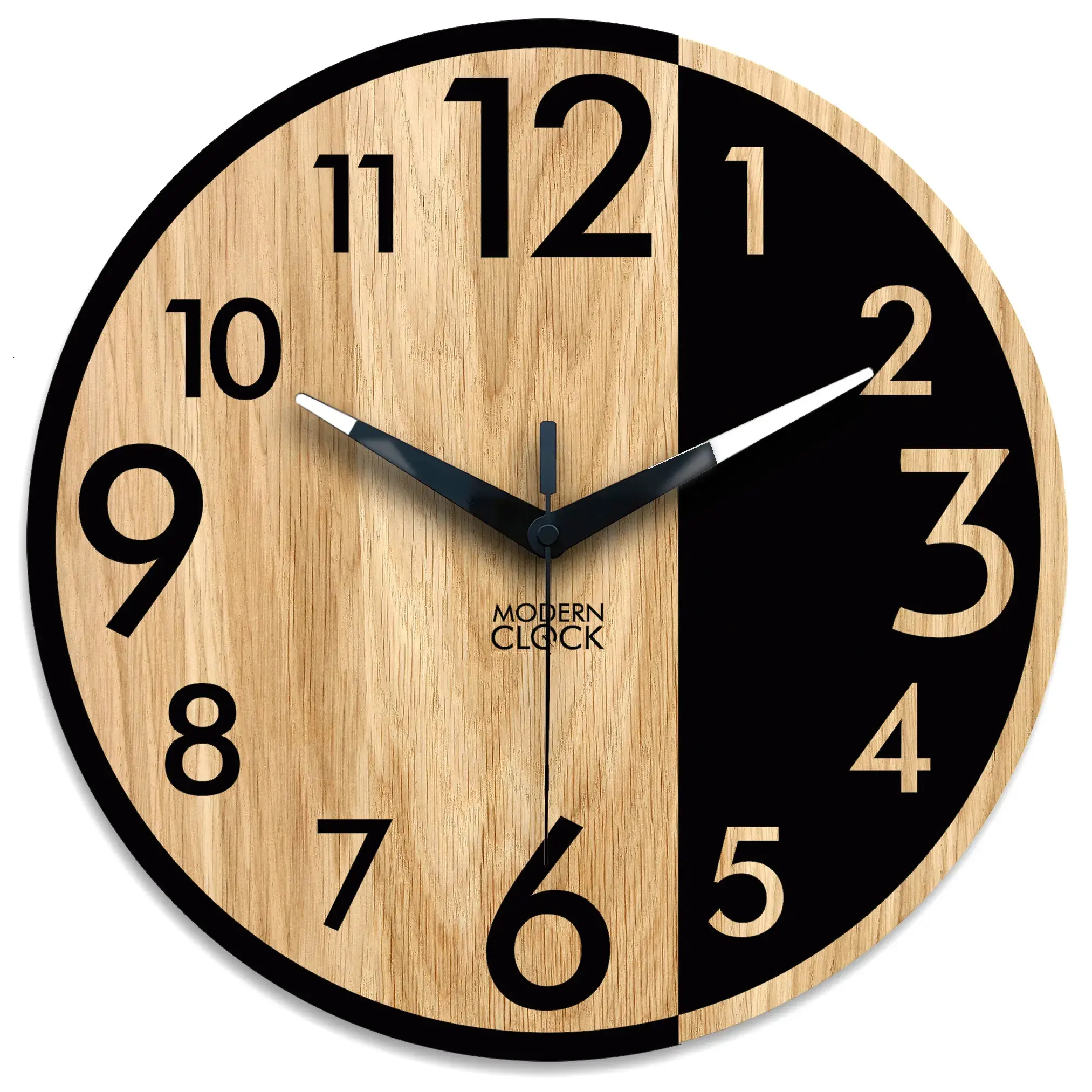 ModernClock Dřevěné nástěnné hodiny Alfred 33 cm dub přírodní/černé