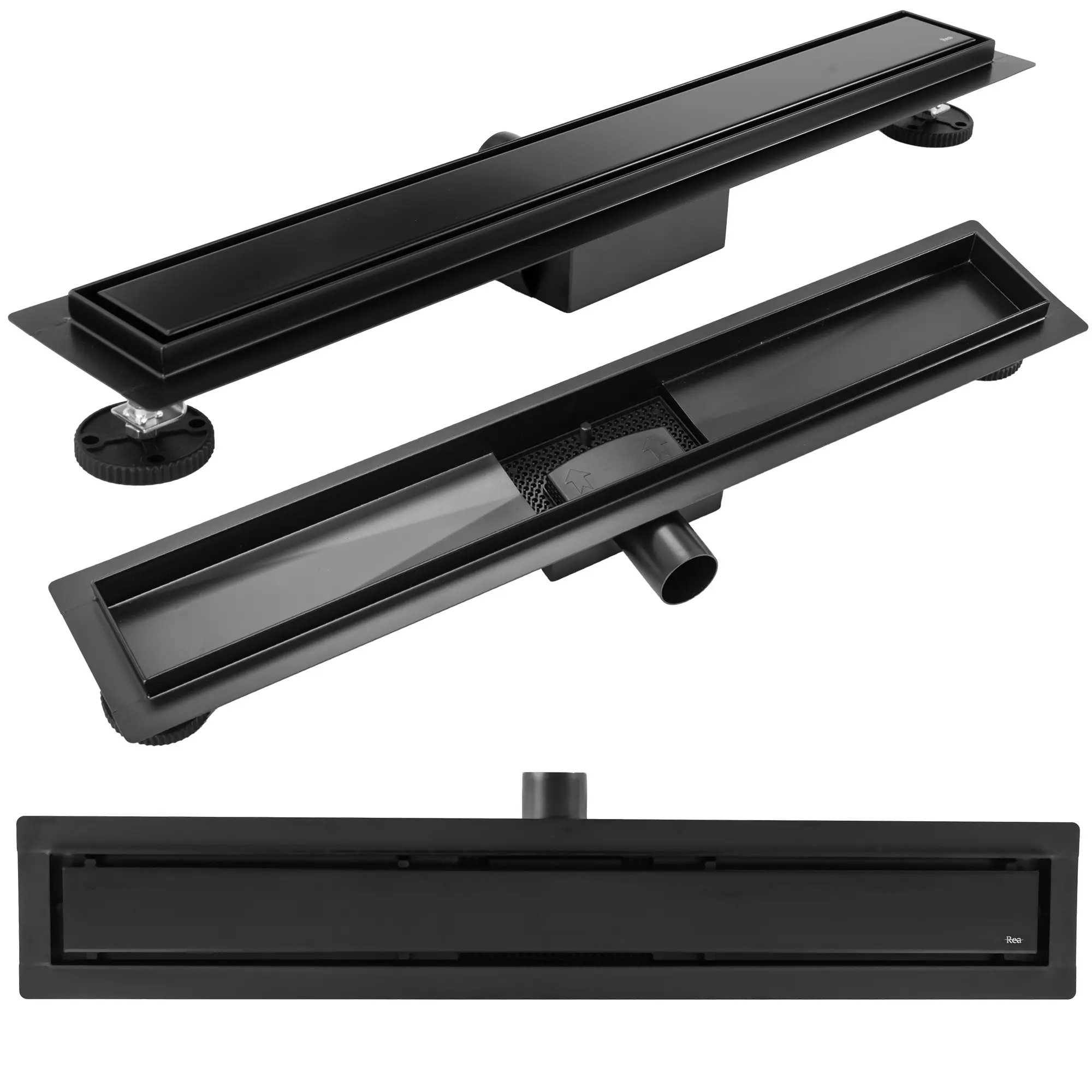Odtokový žlab REA NEOX PURE 70 cm, černá mat