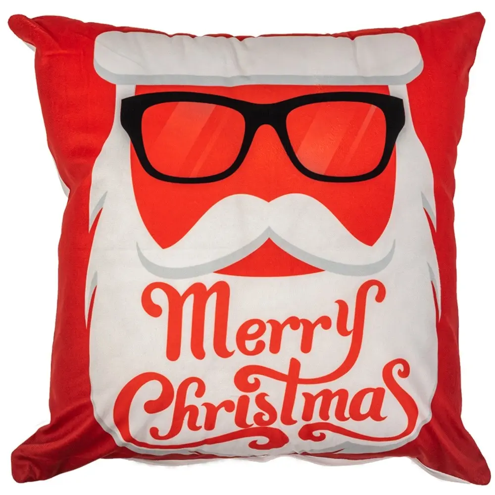 Tutumi Vánoční 3D povlak na polštář Merry Christmas Santa 45x45 cm bílý/červený