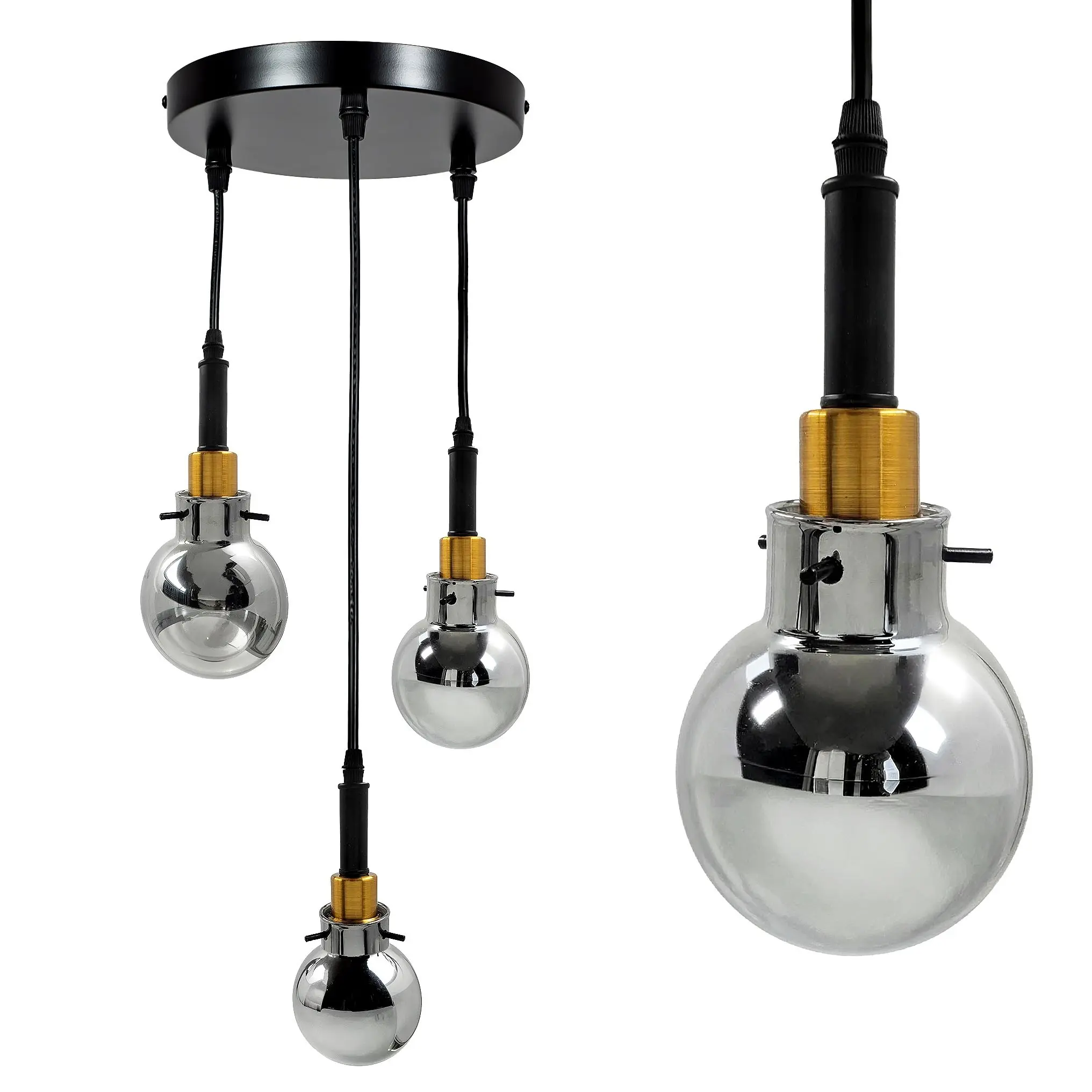 Toolight Závěsné svítidlo s APP1125-3CP Black Gold