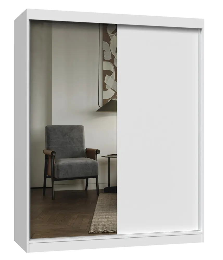 TP Living Šatní skříň se zrcadlem Iga A/B 160 cm bílá