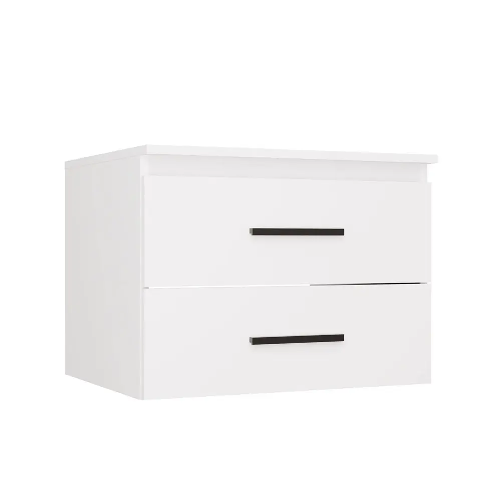 TP Living Závěsná skříňka pod umyvadlo s deskou NEL 2S 60 cm bílá/černá