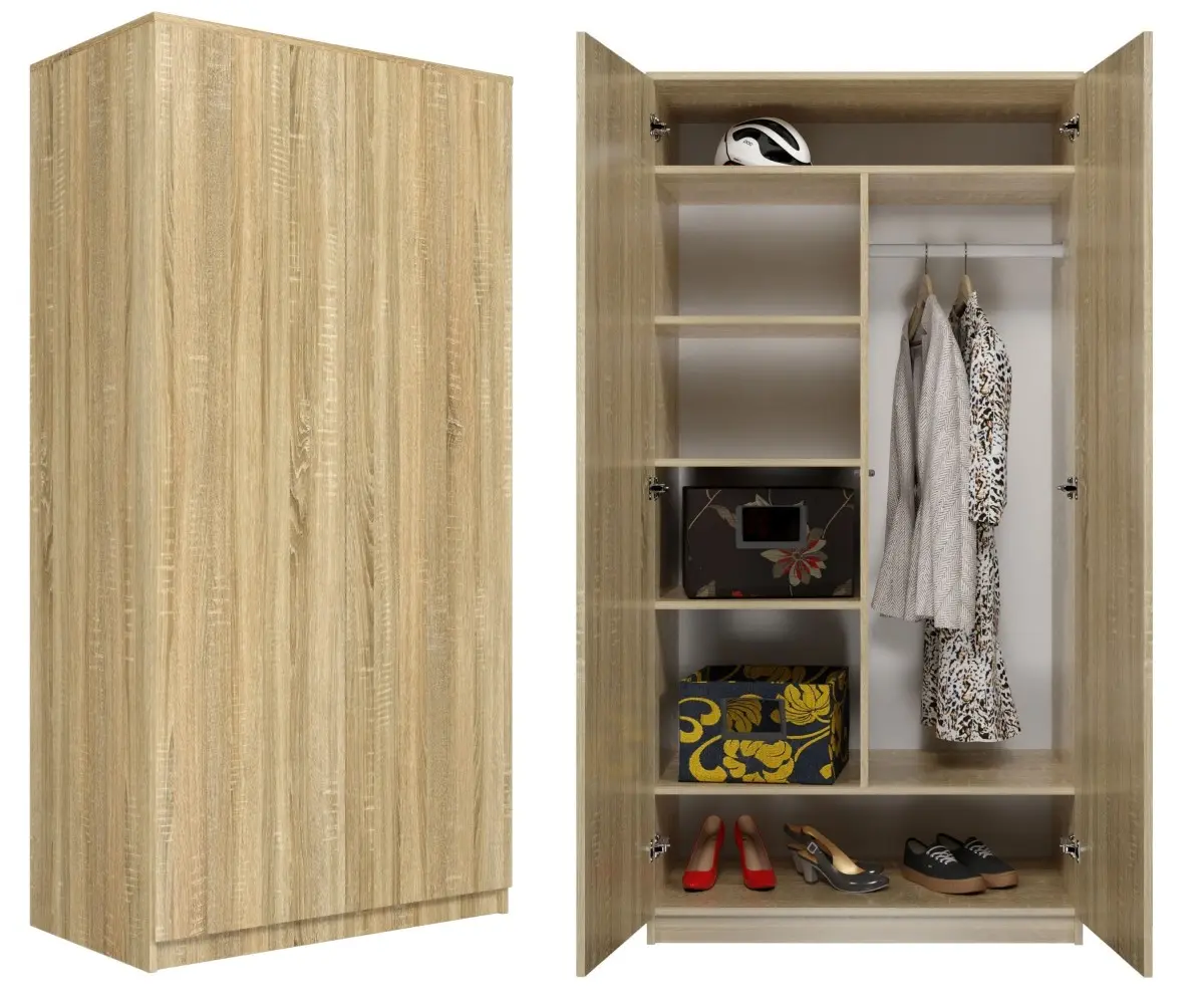 TP Living Šatní skříň Malva 90 cm dub sonoma