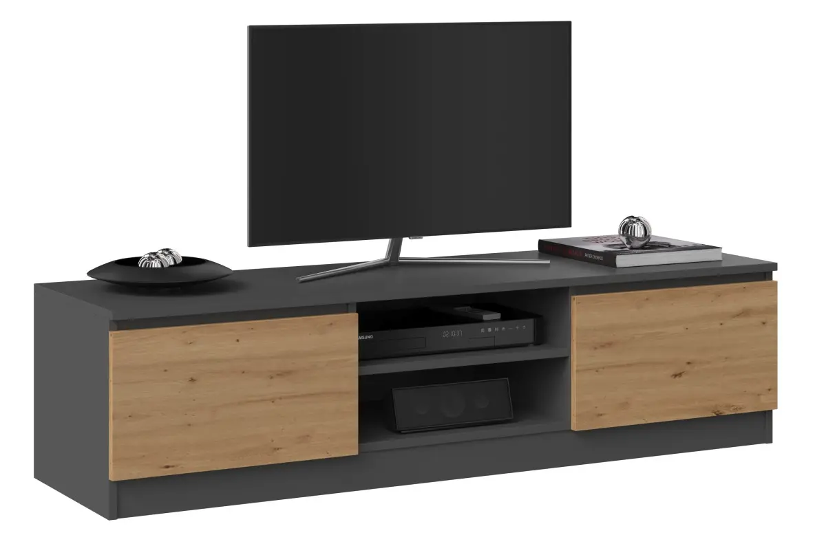 TP Living TV stolek Malwa 140 cm antracit/dub artisan