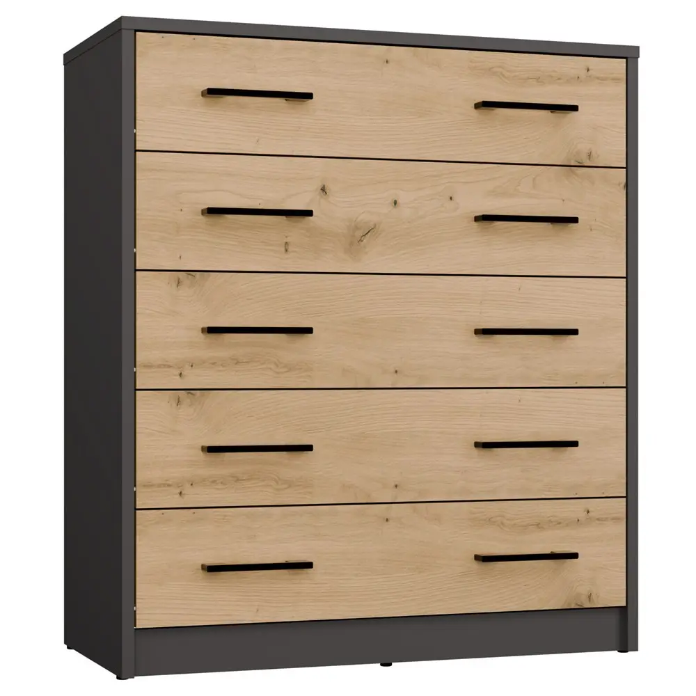 TP Living Botník ALEX 74 cm antracitový/dub artisan