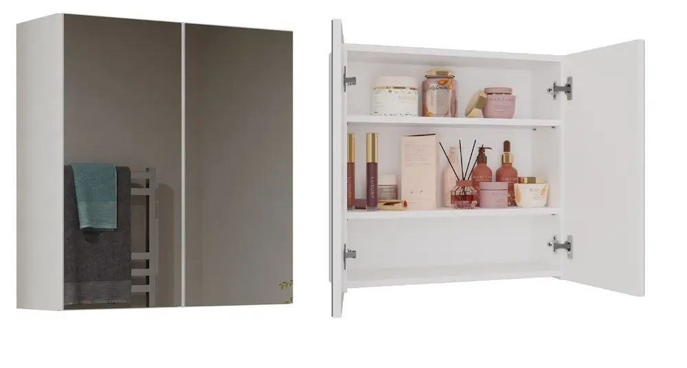 TP Living Závěsná koupelnová skříňka POLA 60 cm se zrcadlem bílá