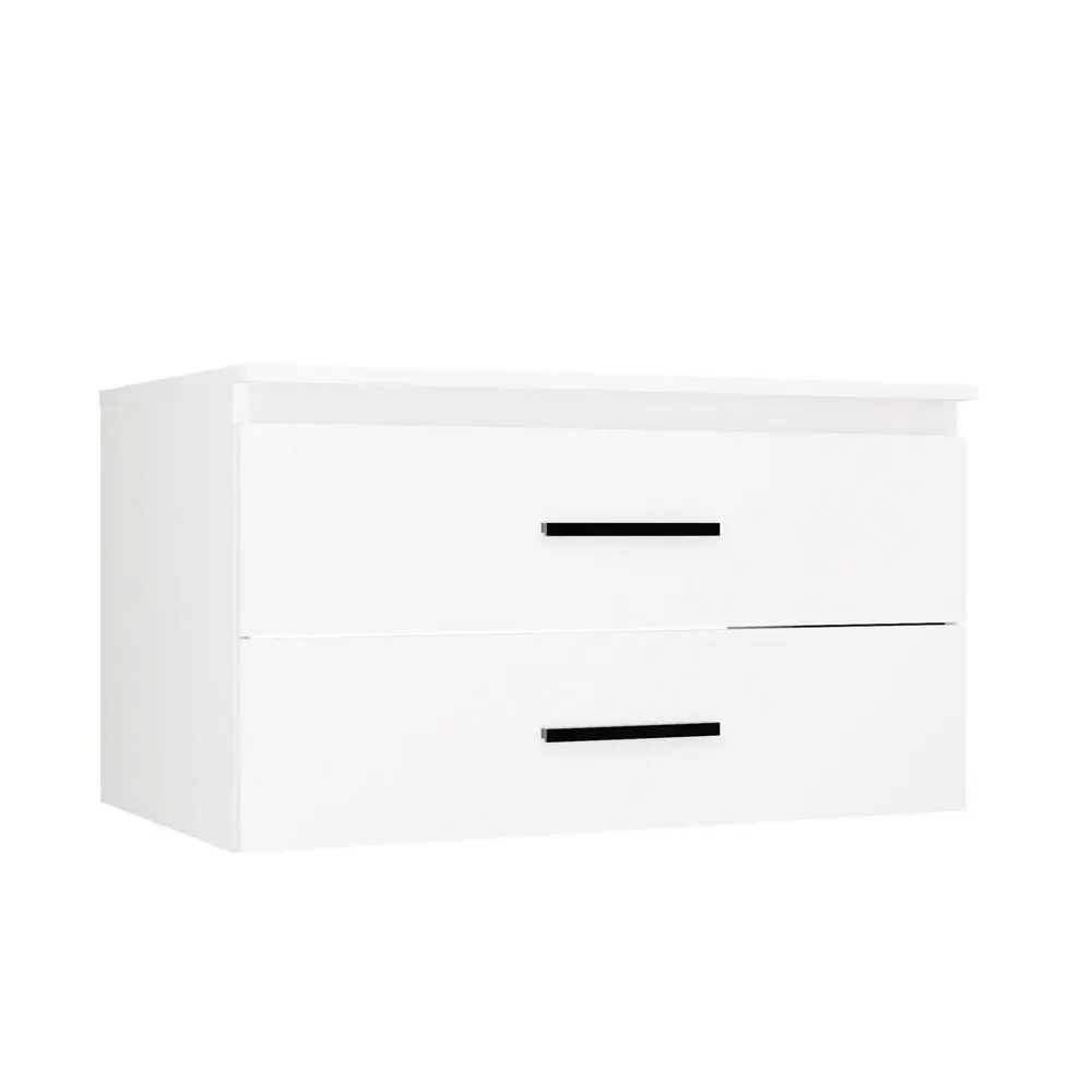 TP Living Závěsná skříňka pod umyvadlo s deskou NEL 2S 80 cm bílá/černá