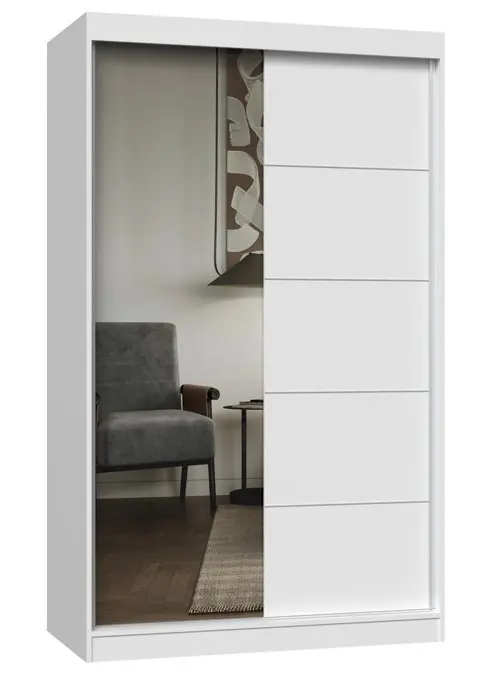 TP Living Šatní skříň se zrcadlem Iga A/C 120 cm bílá