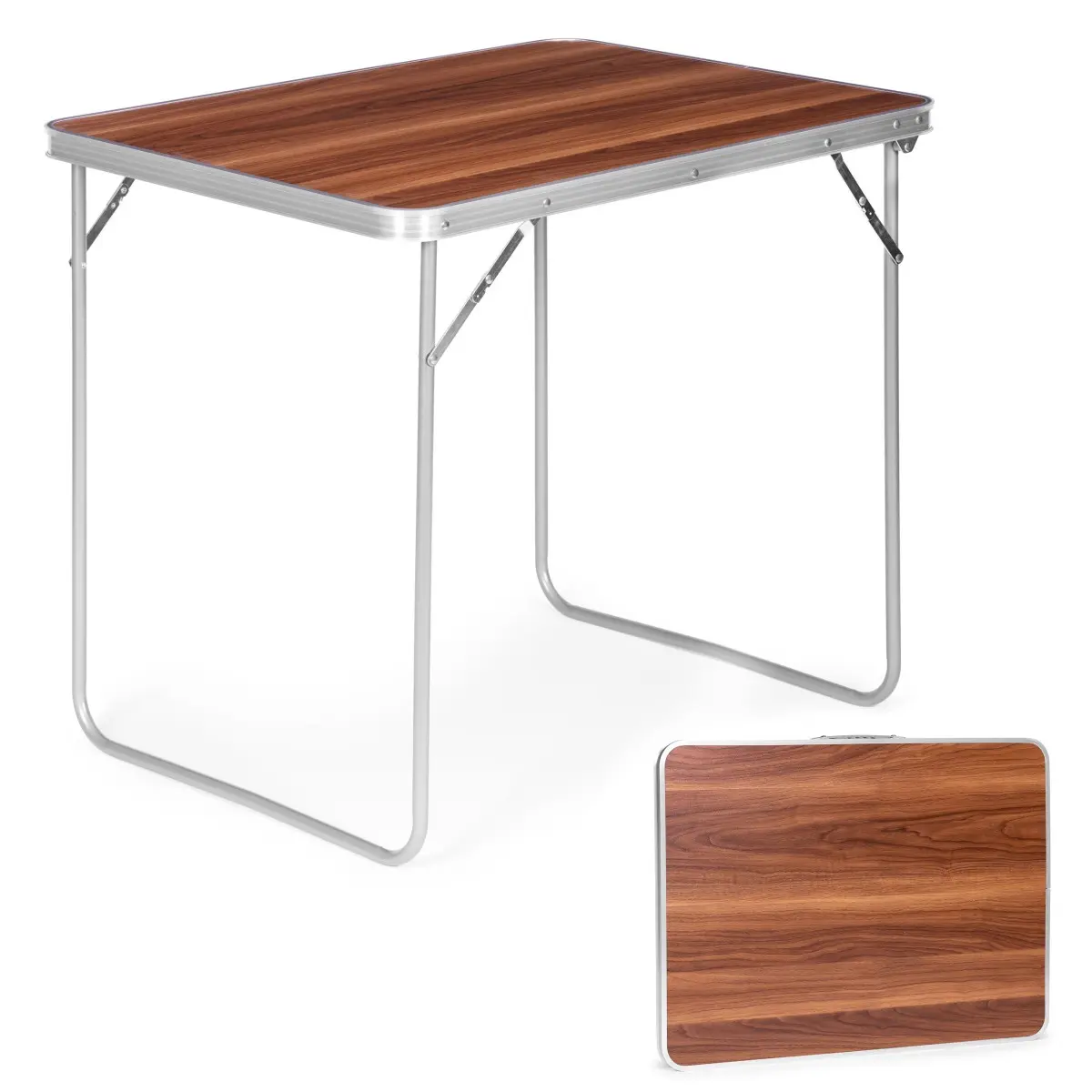 MultiGarden Skládací turistický stůl Veloca 80x60 cm hnědý
