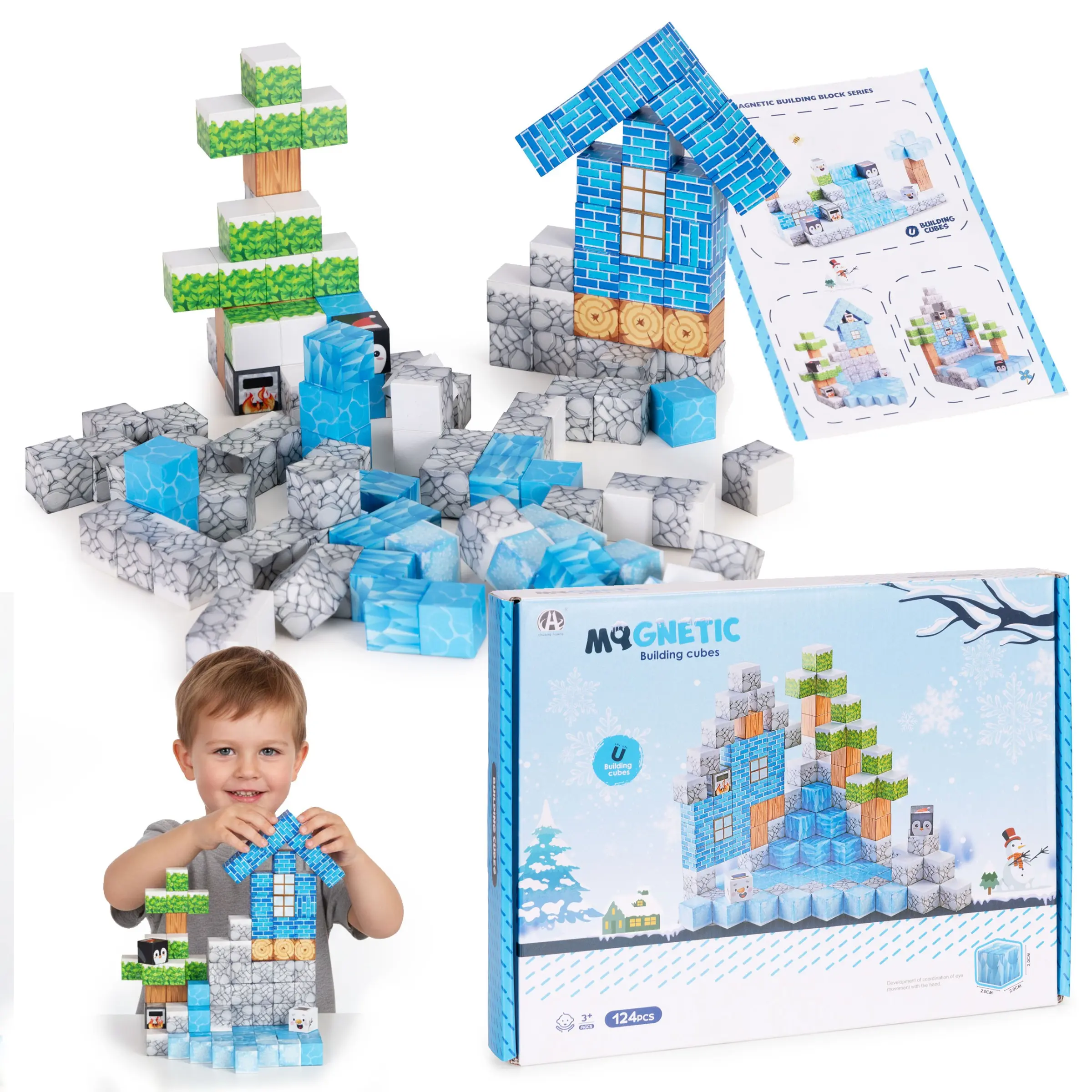 MULTISTORE Magnetická stavebnice 124 ks FROST KINGDOM MAGIC vícebarevná