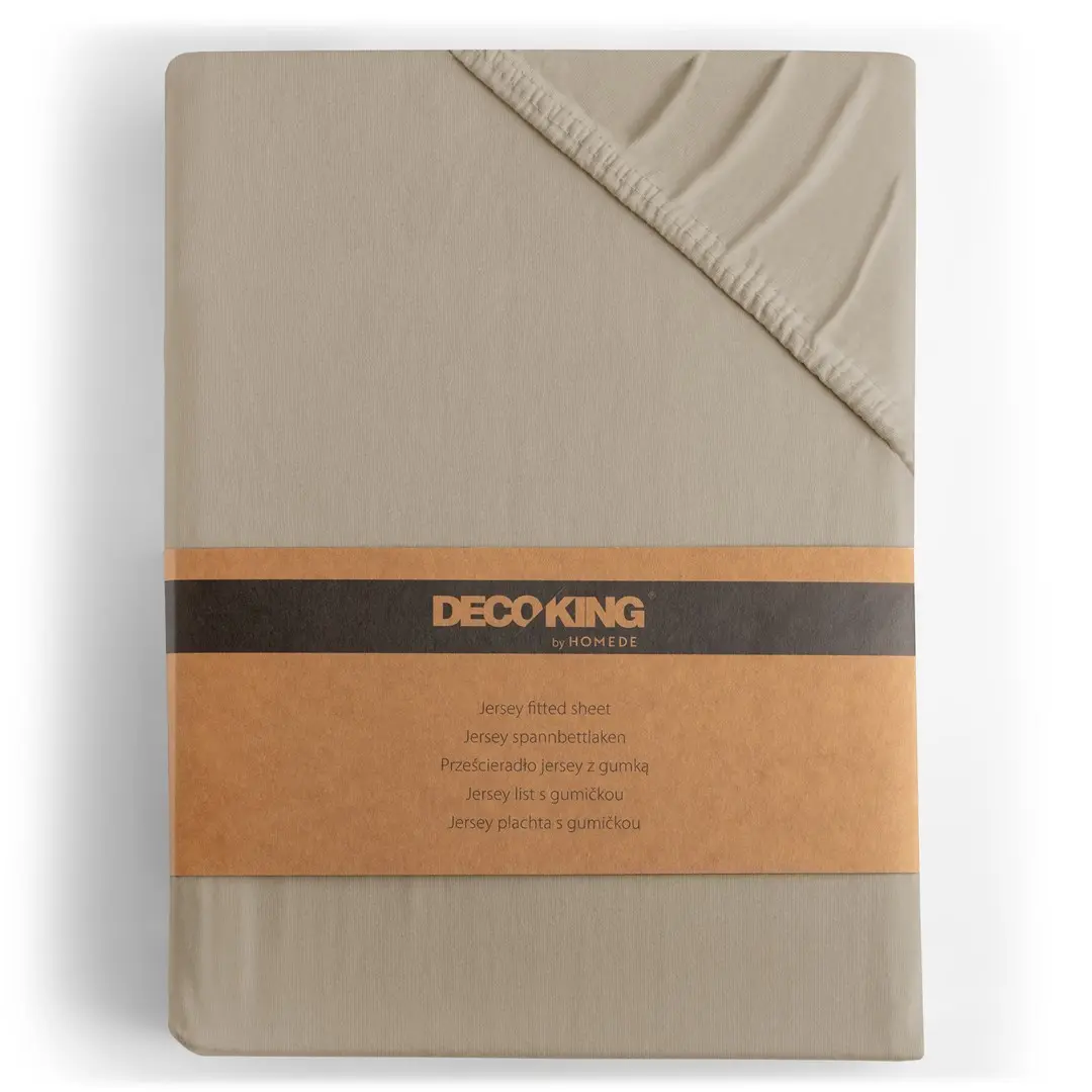 Restilo Bavlněné jersey prostěradlo s gumou DecoKing Amber cappuccino, velikost