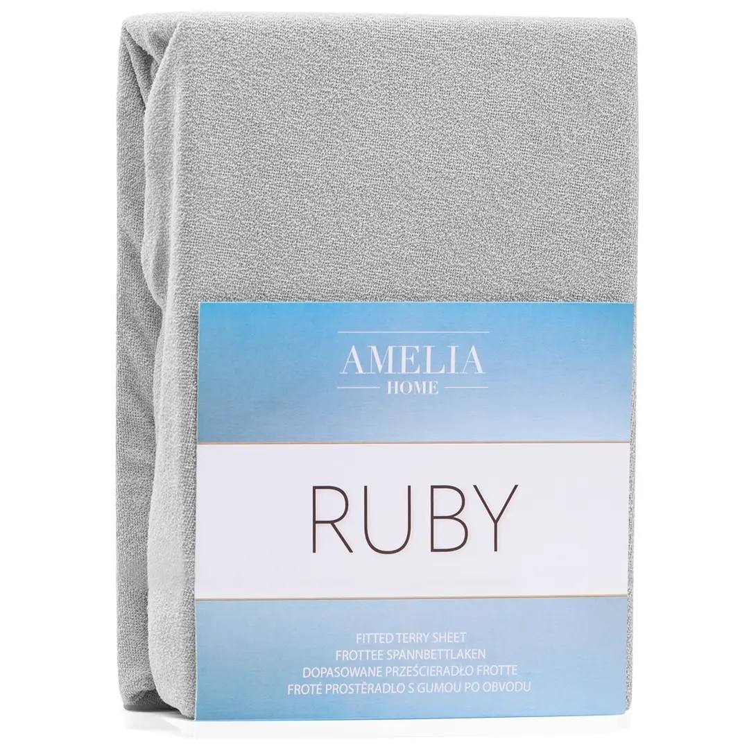 Restilo Froté prostěradlo s gumou AmeliaHome Ruby šedé, velikost