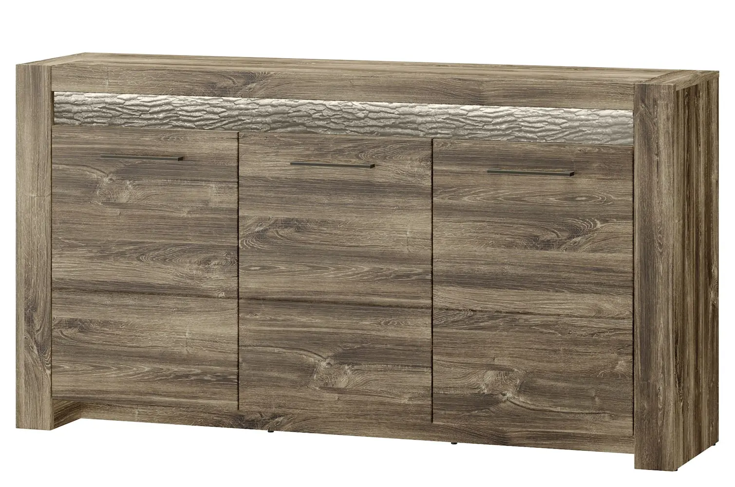 Szynaka Komoda Belveder 45 158 cm s LED osvětlením dub Stirling