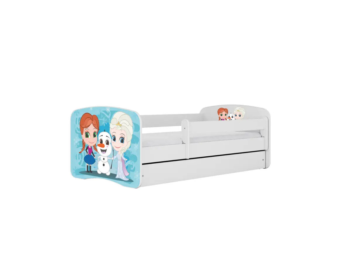 Kocot kids Dětská postel Babydreams Sněhové princezny bílá, varianta 70x140, bez šuplíků, bez matrace