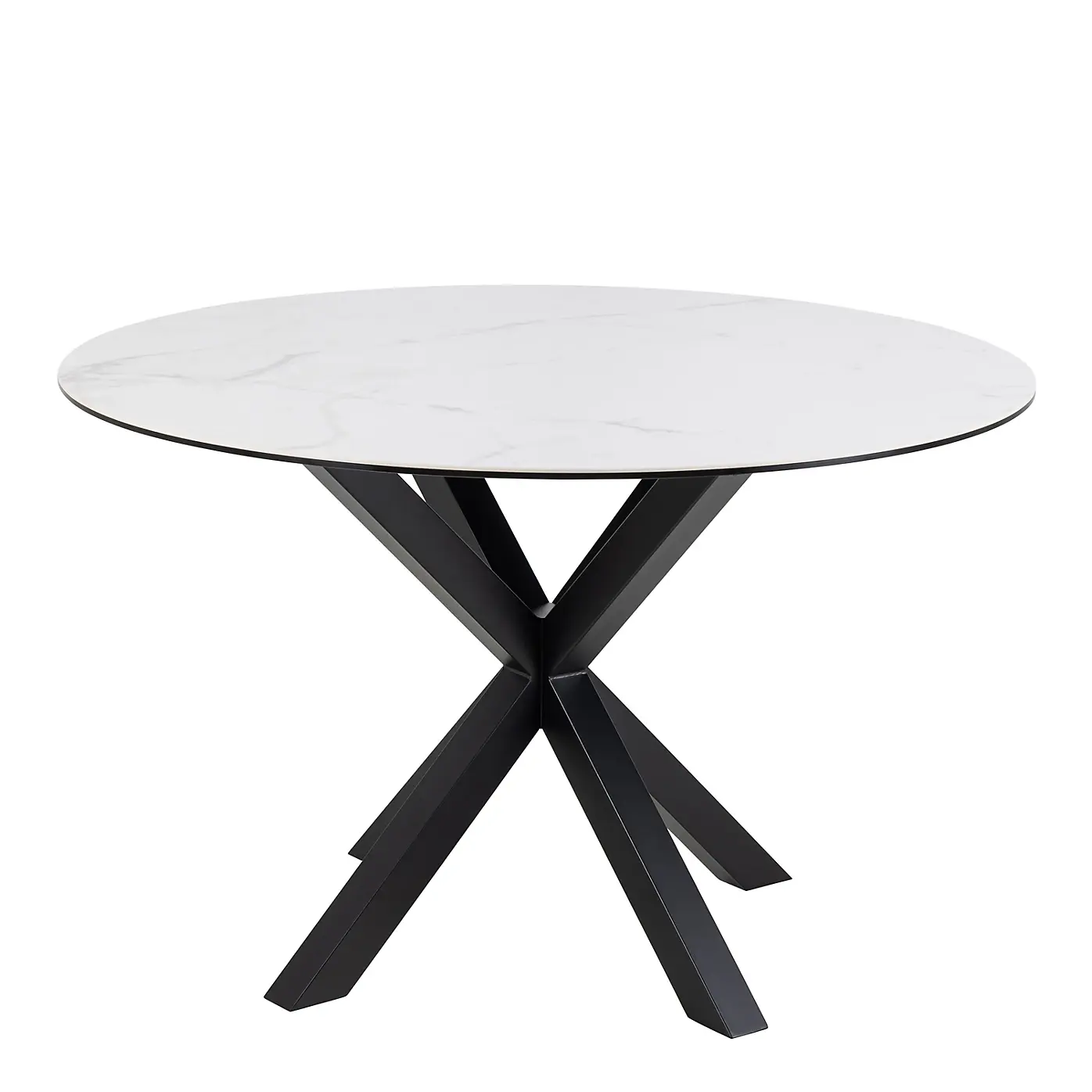 Actona Jídelní kulatý stůl Heaven 120 cm bílý mramor/černý