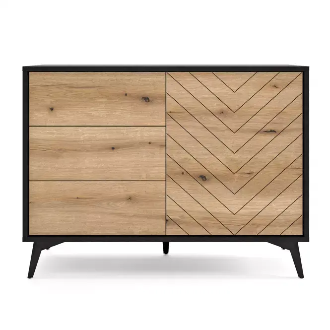 Piaski Komoda Diamond KSZ 104 cm dub evoke/černá